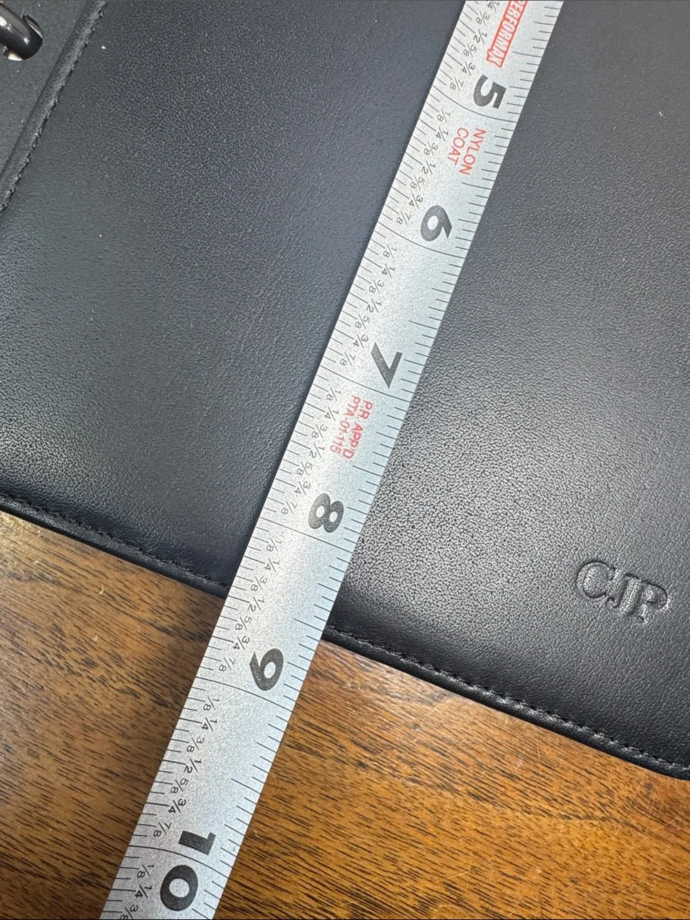 Levenger Circa Junior Black Leather Disc-Bound Planner Binder Cover Monogrammed